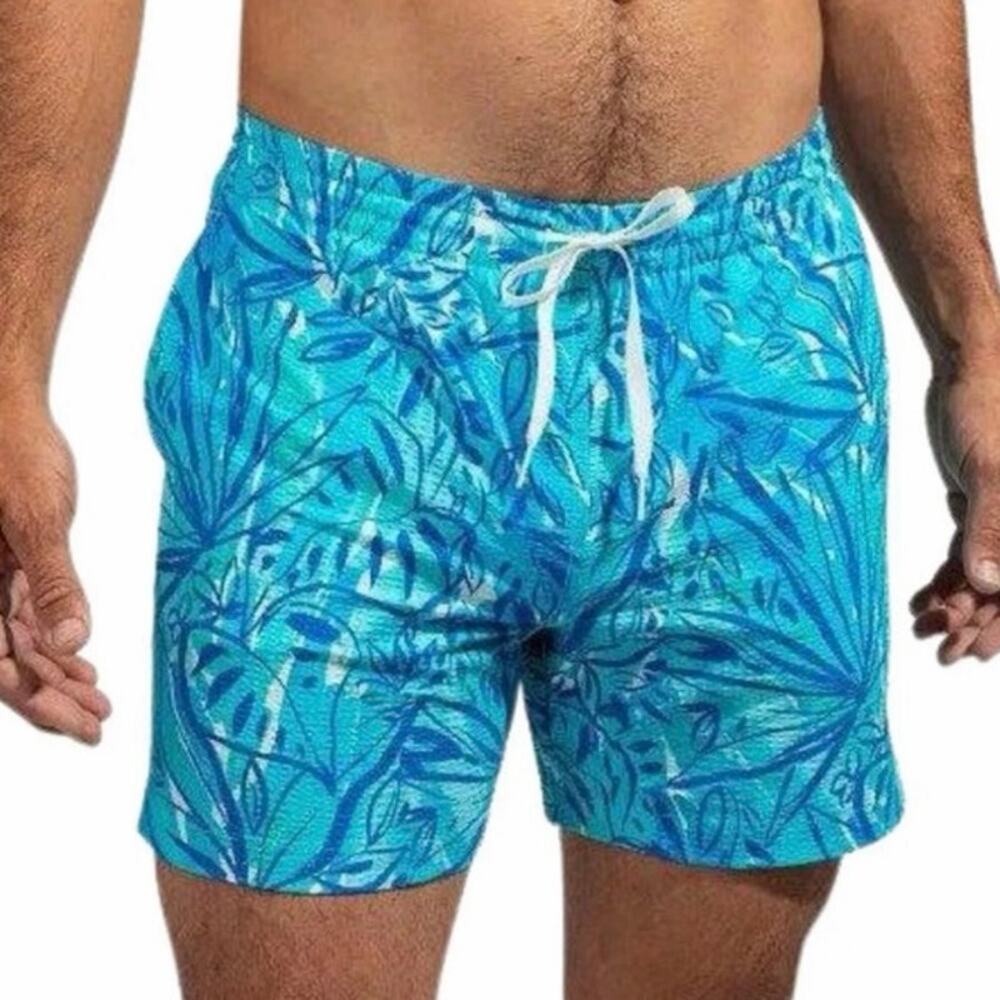 Chubbies 5.5” blue print stretch swim trunks size small